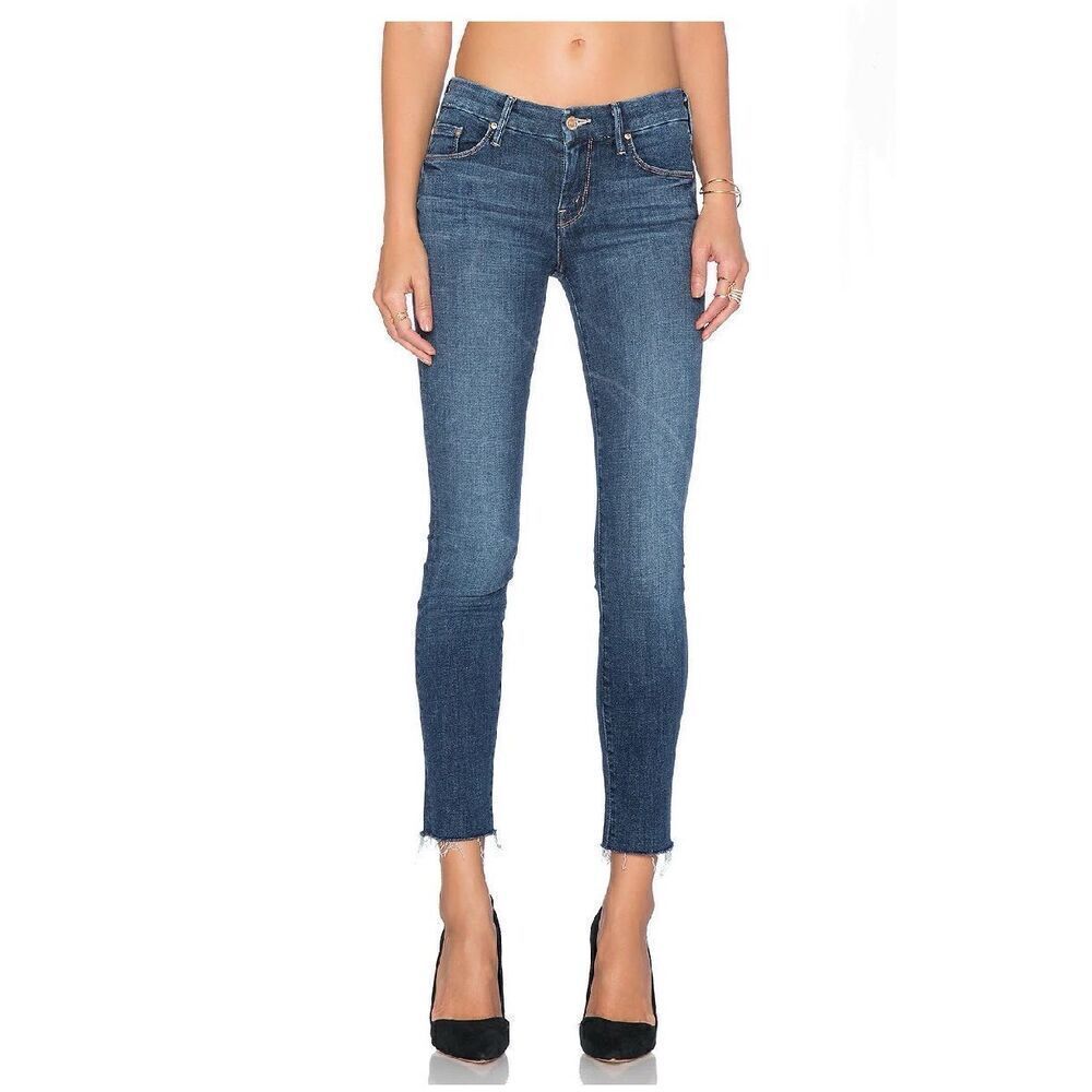 MOTHER The Looker Ankle Fray Jeans in Girl Crush Blue Size 26